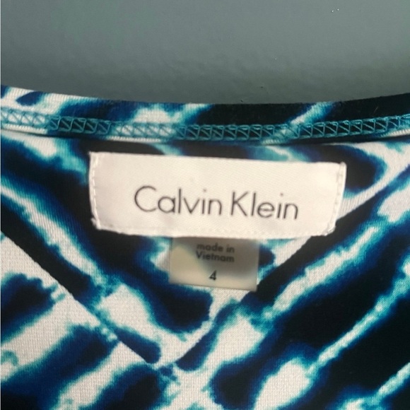 Calvin Klein Geo print blue and black maxi dress women’s size 4 - Picture 3 of 4